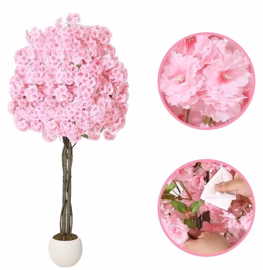 Albero di ciliegio in fiore, design realistico, nessuna manutenzione richiesta, altezza 150 cm (circa 5 piedi)