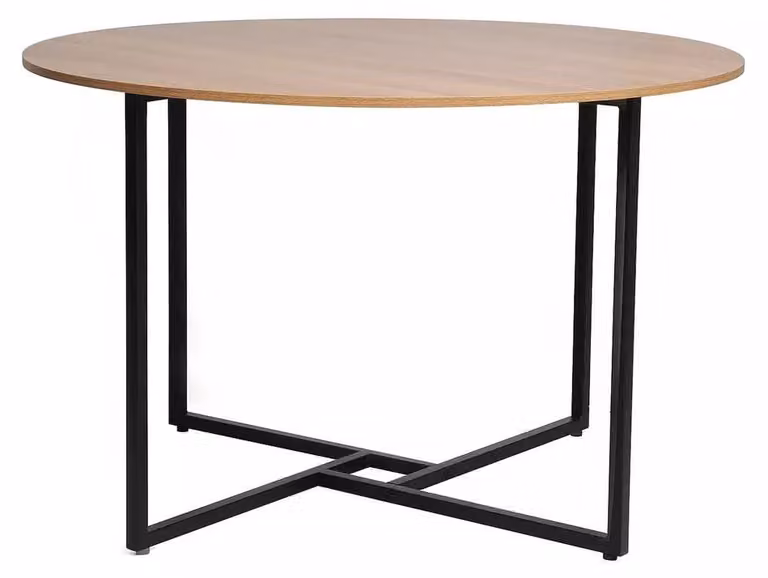 Tavolo da pranzo FURNLUX, colore marrone e nero, altezza 120 cm / Colore principale: marrone / Dimensioni: 120 x 76 x 120 cm