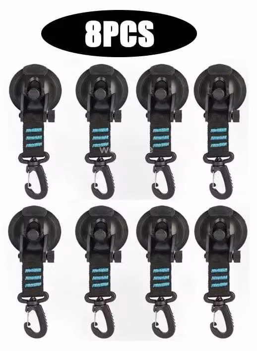 Ventose per tenda da campeggio, 4 ganci, gomma siliconica resistente, 8 pezzi, colore blu