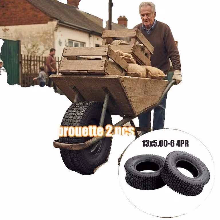Pneumatici per carrelli da giardino, realizzati in gomma piena, misura 13x5.00-6 pollici, capacità di carico 140 kg, installazione semplice, non adatti all'uso su strade pubbliche