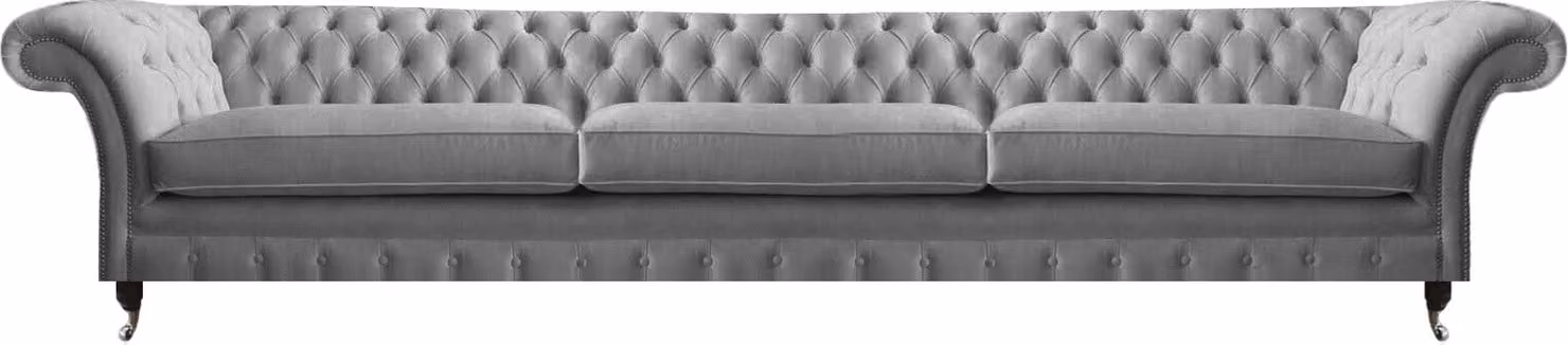 Designer Einrichtung Sofa Dreisitzer Couch Chesterfield Sitzmöbel Textil Stoff