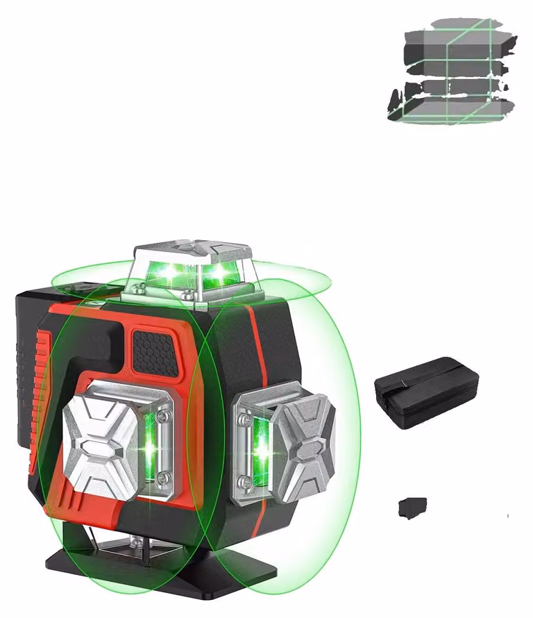 Livella laser, copertura a 360 gradi, alta precisione, 16 linee + treppiede + custodia per schermo