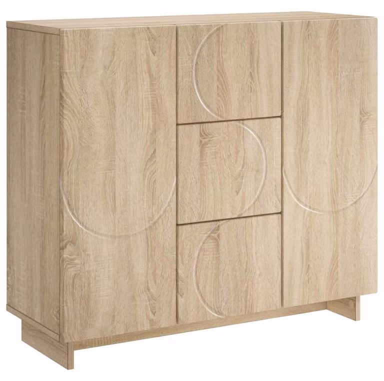 Mobile contenitore Sonoma, rovere, 85,5 x 31 x 75 cm, realizzato in materiale composito di legno