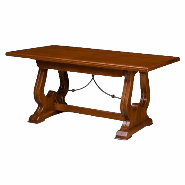 Tavolo fratino allungabile in legno stile arte povera noce scuro Mobili 2G L: 180 cm, P: 100 cm