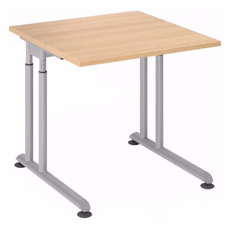 HAMMERBACHER ZS08 höhenverstellbarer Schreibtisch eiche quadratisch