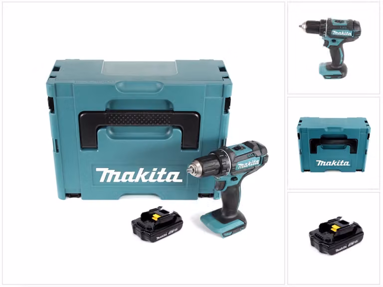 Trapano avvitatore a batteria Makita DDF 482 Y1J 18V 62Nm in Makpac + 1x batteria 1,5 Ah