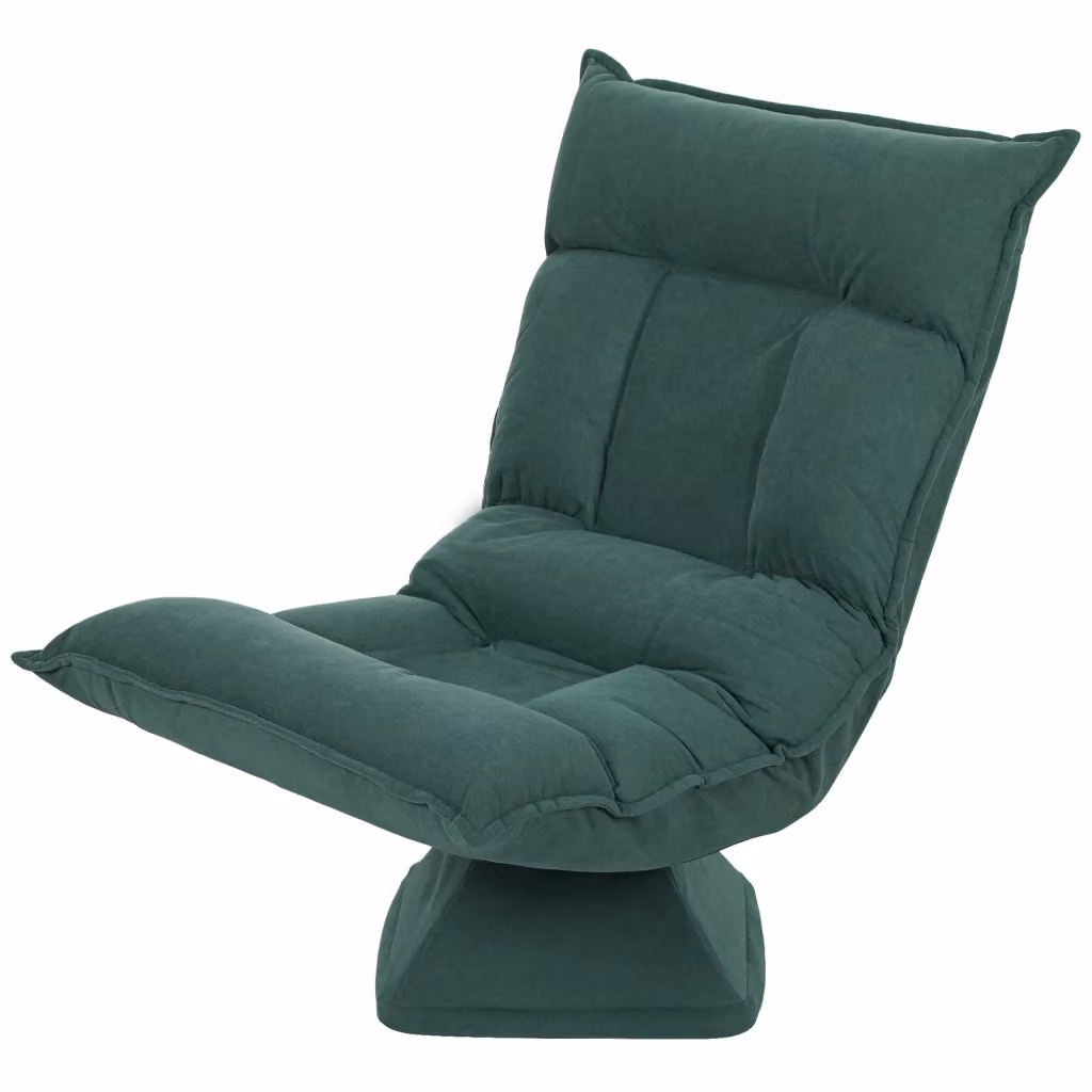 Poltrona reclinabile e girevole Minimal verde in tessuto – 2
