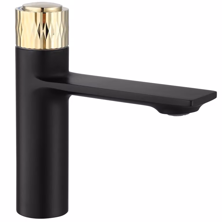 Rubinetto da Lavabo Rea Storm Black Gold Low