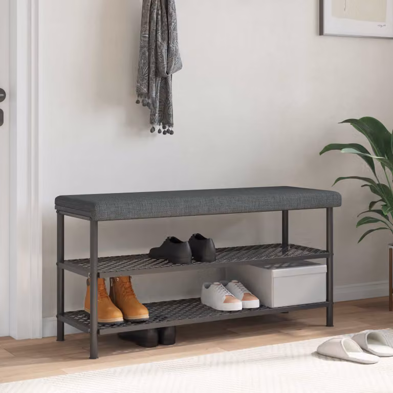 vidaXL Cuscino per panchina moderno in schiuma e poliestere, Grigio, L 110 x P 35 x H 3,5 cm