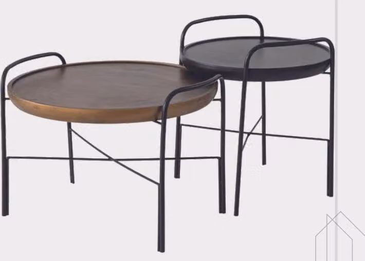 Runder Wohnzimmer Couchtisch Luxus 2x Holztische Designer Möbel Set 2tlg