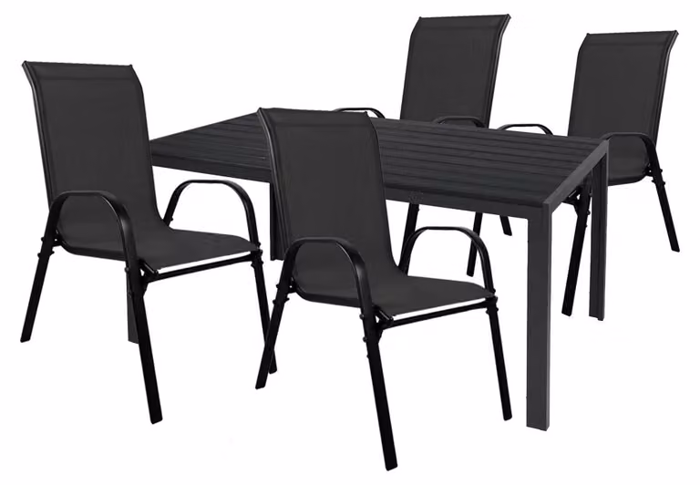 Set da giardino Set di sedute 5 pezzi 180x90cm Alluminio / Non-Legno