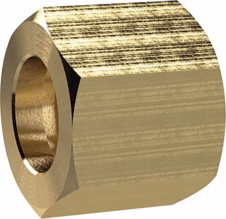 Dado di raccordo in ottone esagonale G1/2" per tubo passante interno Ø RIEGLER