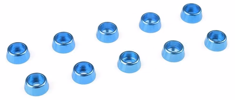 G-Force, rondella in alluminio per viti della testa del cilindro M2.5, diametro esterno (AD) 7mm, colore blu, confezione da 10 pezzi / GF-0406-024