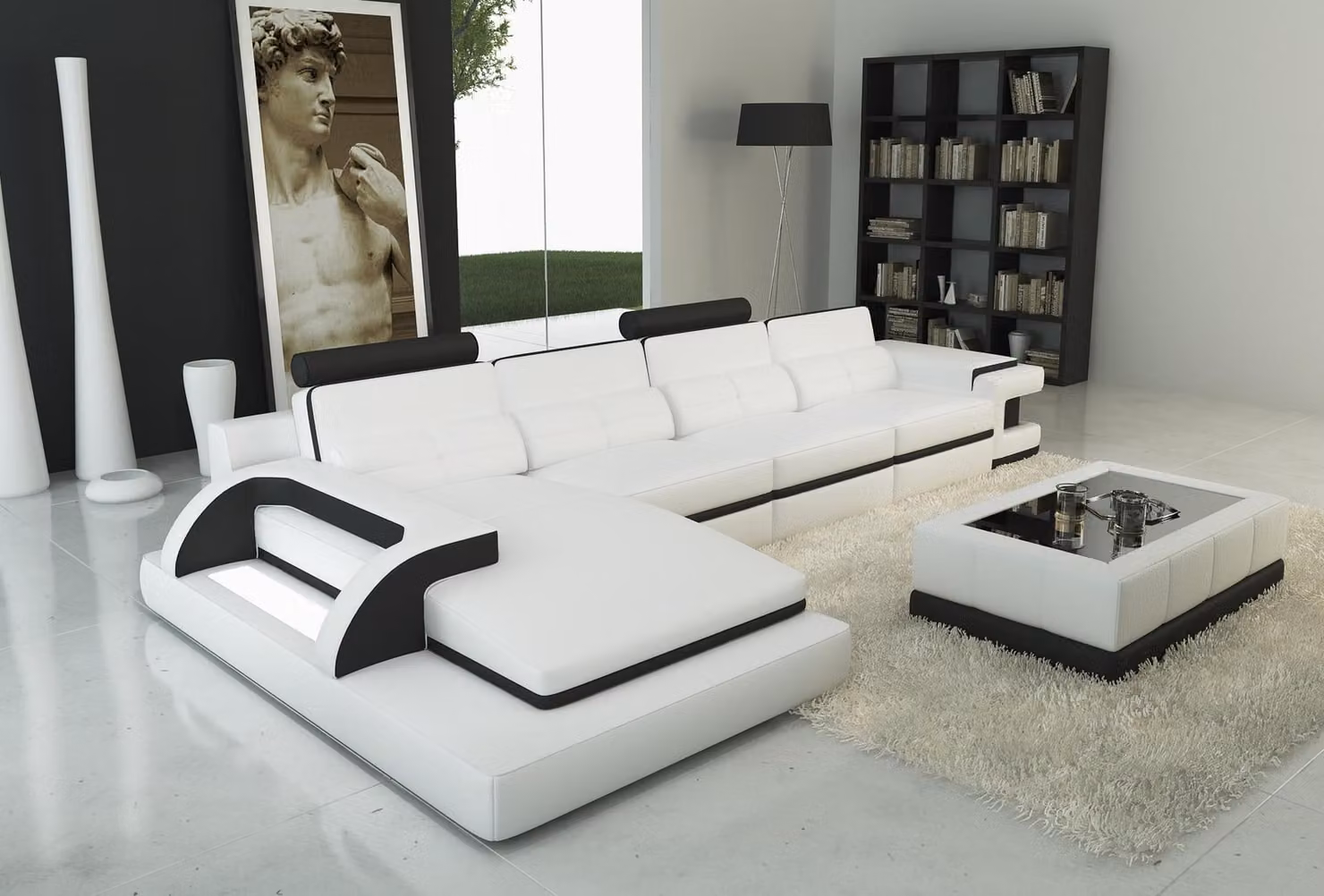 Ledersofa Ecksofa Polster Eck Garnitur Sofas Couchen Sofa Wohnlandschaft U-Form