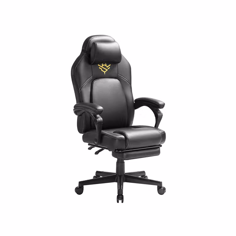 Sedia da Gaming Ergonomica con Poggiapiedi, Nero Inchiostro