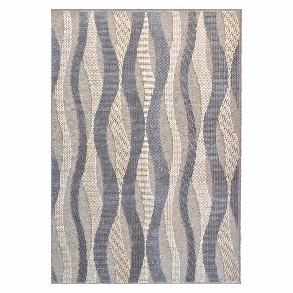 Tappeto Punti Lasane DMORA in Viscosa e Lana, Beige, L/P: 200 x 140 cm – 2