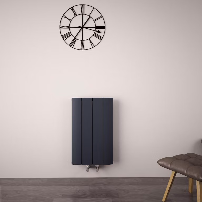 Radiatore Termoarredo Termosifone Design ad Acqua Orizzontale 600x375mm - 365W - Alluminio Antracite