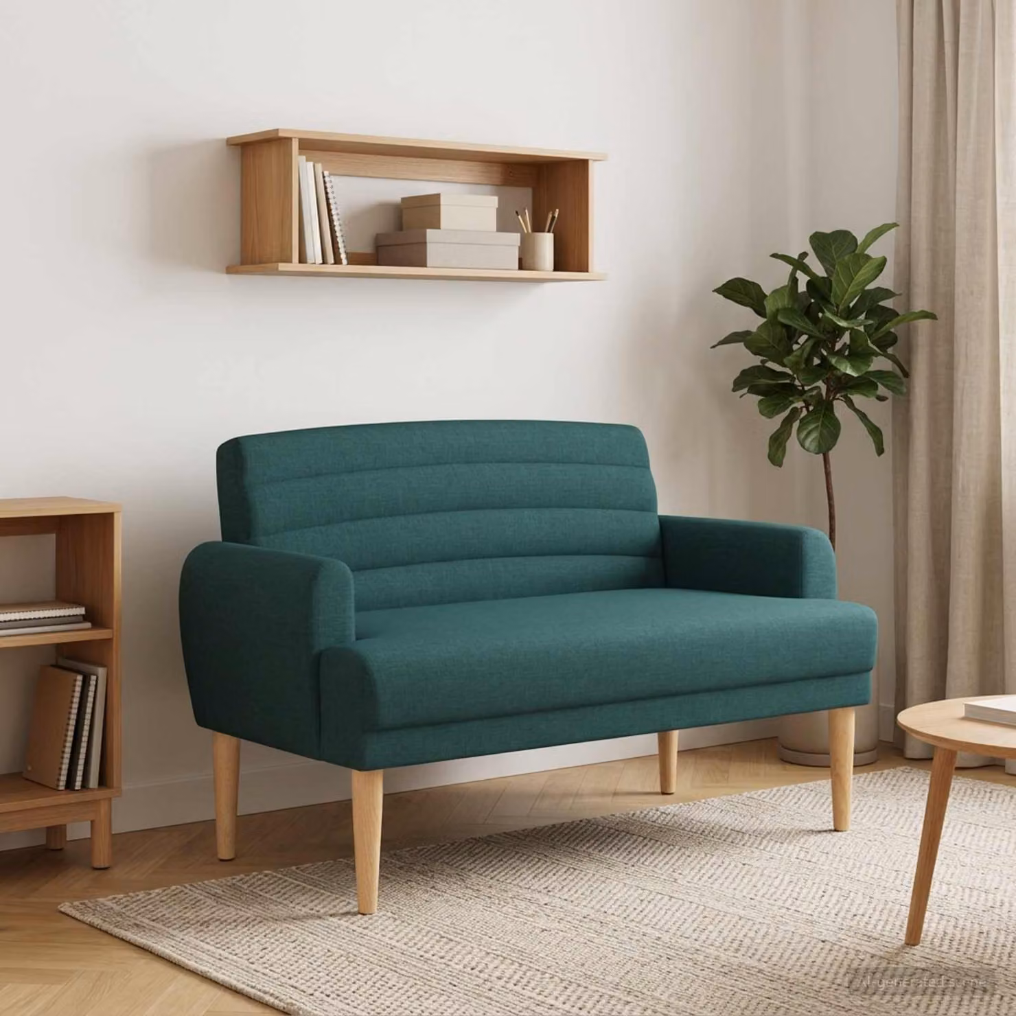 Loveseat vidaXL moderno in velluto verde con seduta imbottita e coperture rimovibili L: 116 cm, P: 67 cm, H: 80 cm