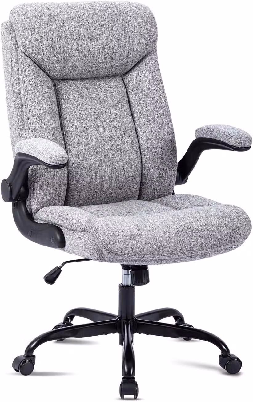 Sedia girevole ergonomica con regolazione dell'altezza grigia per ufficio e casa