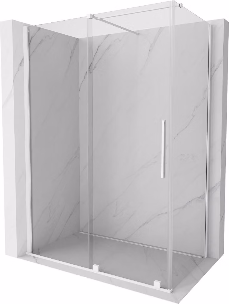 Mexen Velar cabina doccia scorrevole 150 x 90 cm, trasparente, bianca - 871-150-090-01-20
