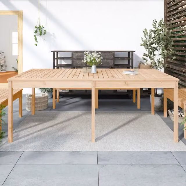 Tavolo da giardino rettangolare vidaXL in legno di pino beige L: 203,5 cm, P: 100 cm, H: 76 cm