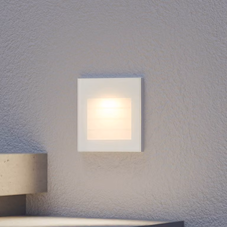 Arcchio Applique a LED da incasso Zamo, lamelle, bianco, metallo, IP65 Zamo Arcchio, dimmerabile, Bianco / Opale, Corridoio, Alluminio, Moderno, Applique da esterni