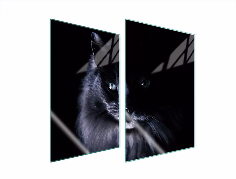 Piastre copriforno 2 pezzi 35x52 Vetroceramica copriforno tagliere vetro gatto nero