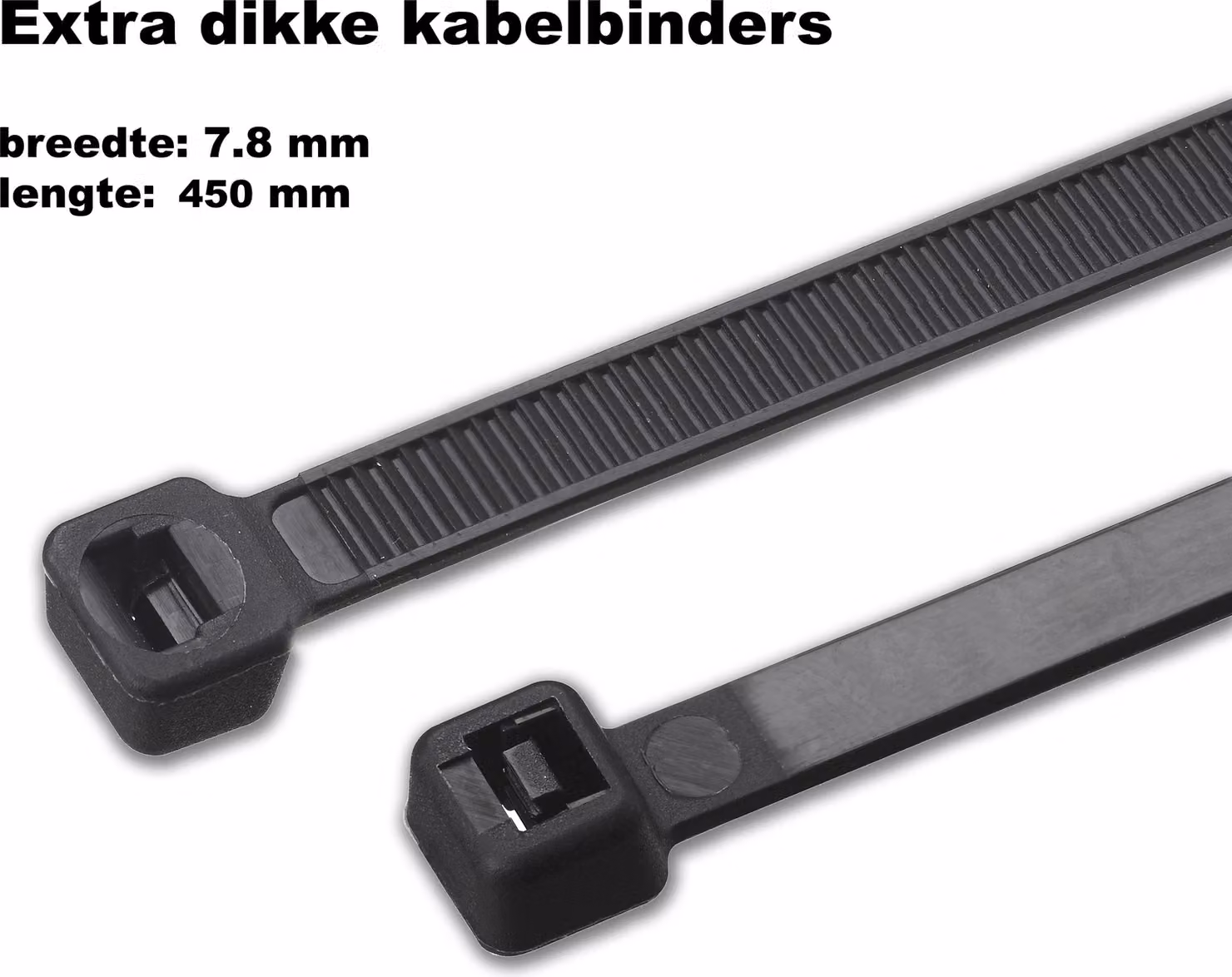 Grande set di 100 fascette resistenti, 7,8x450 mm (nere, extra larghe)