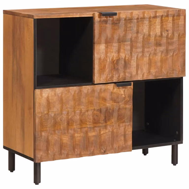 Credenza moderna vidaXL in legno di mango color marrone, L 80 x P 33 x H 75 cm
