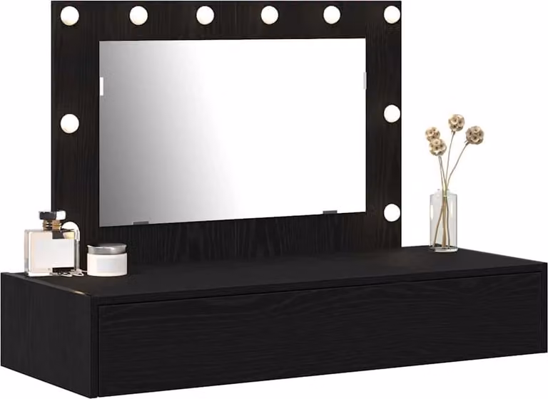 Tavolo da Trucco Nero 100 x 40 x 70 cm Legno multistrato