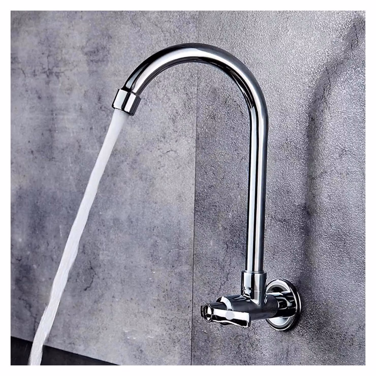 Rubinetto da cucina estensibile, rubinetto per acqua fredda da montare a parete con beccuccio girevole