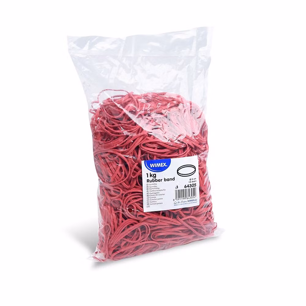 Elastici diametro 5 cm/larghezza 3 mm/1 kg - rosso