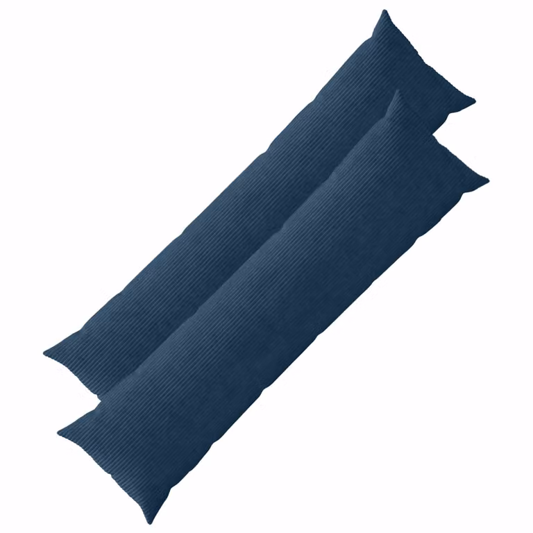 Set di 2 federe vidaXL HEERLEN in velluto a coste blu navy, L 145 cm x L 40 cm