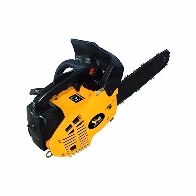 Motosega a scoppio a 2 tempi Vigor VMS-23 gialla con barra da 25 cm e lubrificazione automatica – 2