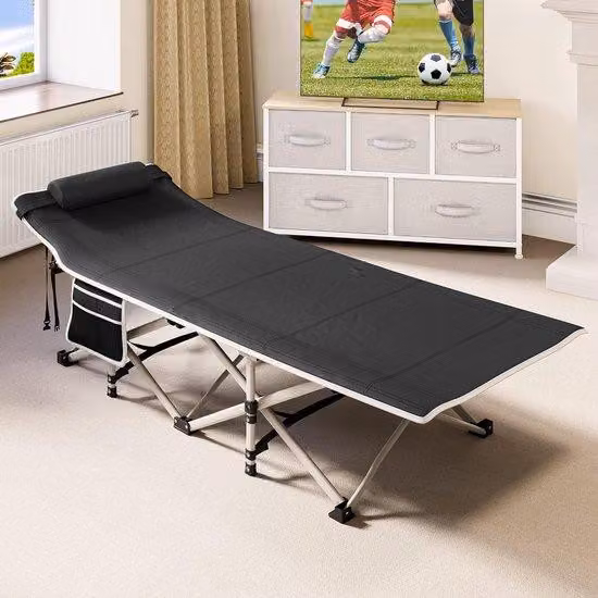 Letto da campeggio pieghevole Famanu, 71 cm (28 pollici), particolarmente largo, resistente e con materasso spesso