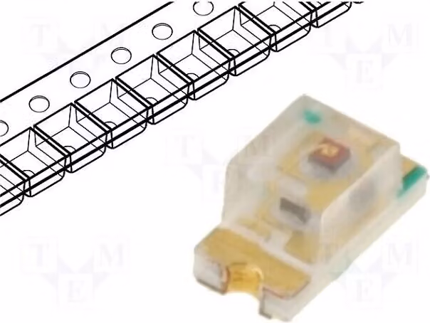 2 LED SMD, dimensioni 1,6x0,8x0,45 mm, 90 mcd, luce multicolore, angolo di emissione 145°, tipo 0603, corrente di funzionamento 20 mA, codice prodotto T-RA45-AP932, diodo LED