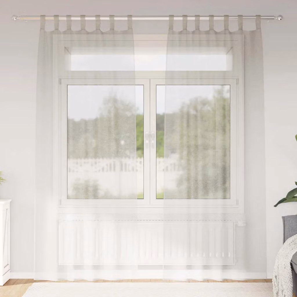 Set di 2 tendine velate vidaXL in poliestere beige, L: 225 cm, H: 140 cm