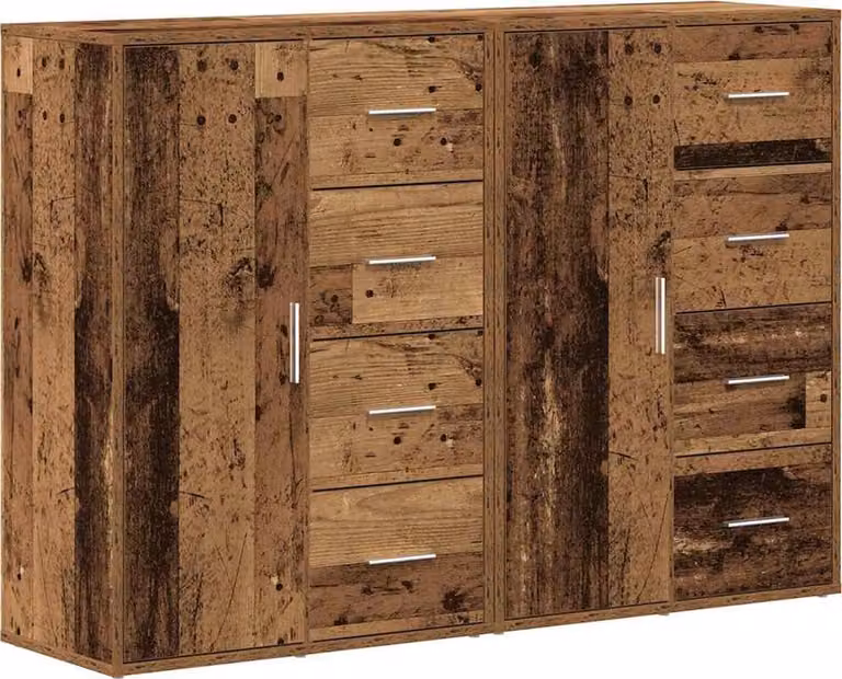 Credenza 2 pcs Legno vecchio 60 x 31 x 84 cm Legno multistrato
