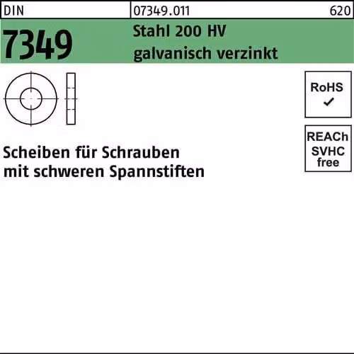Reyher 7349 Rondelle 15,0 x36x 6,0 zincate (250 pezzi)