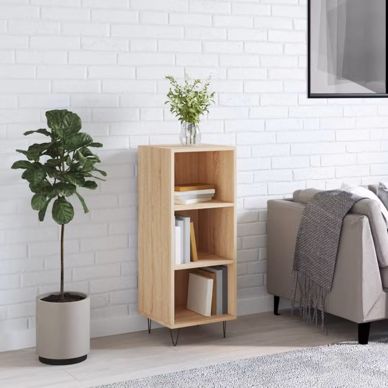 Credenza vidaXL in Rovere Sonoma e Legno Multistrato, L/P/H: 34,5 x 32,5 x 90 cm