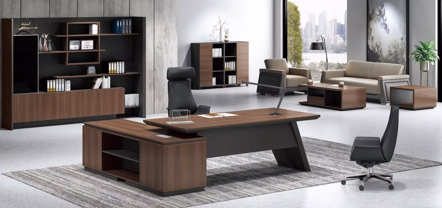Büro Einrichtung Tisch mit Schubladen Arbeitszimmer Home Office Schreibtisch