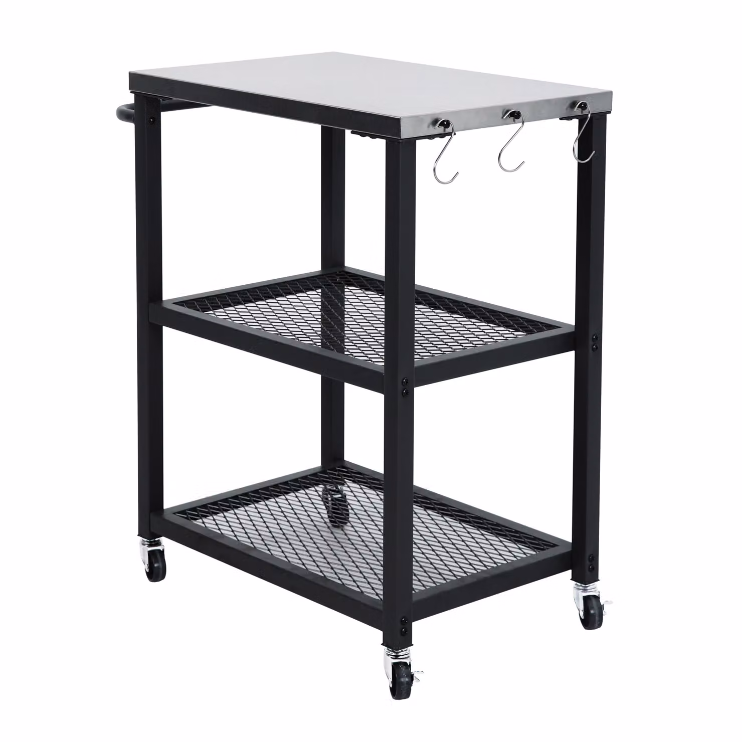 TAINO NETIS Carrello per barbecue Supporto per barbecue con rotelle Nero