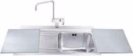 Lavello incasso 1 vasca e gocciolatoio sinistro con taglieri in vetro silver Smeg LI91SGS inox