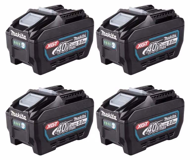 Batteria ricaricabile Makita 4x BL 4050 F 40 V max. 5,0 Ah / 5000 mAh Li-Ion XGT ( 4x 191L47-8 ) IP64 con indicatore del livello di carica