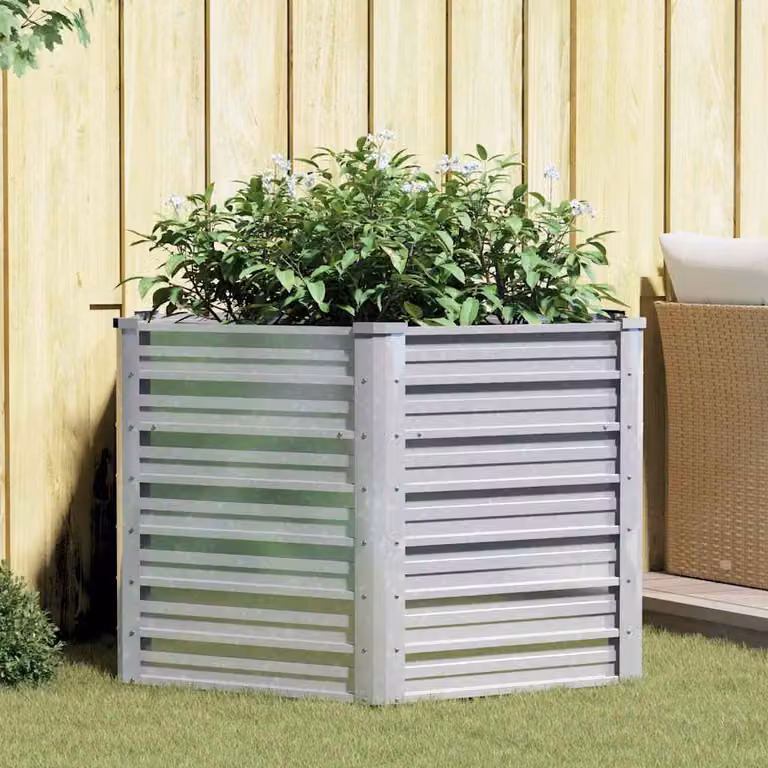 Letto rialzato da giardino vidaXL in acciaio zincato argento L: 129 cm, P: 77 cm