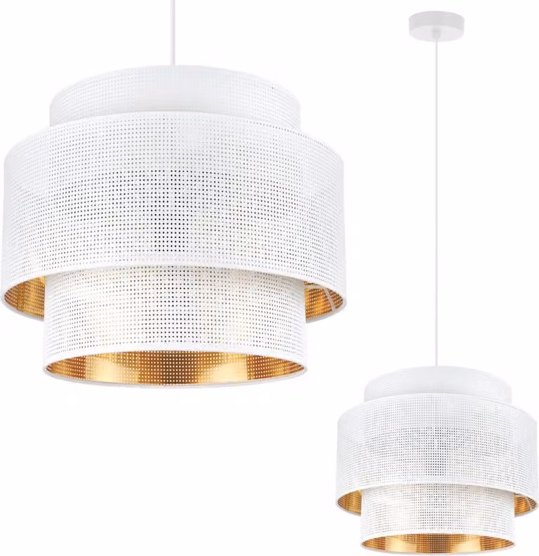 Asti Trio Lampada A Sospensione Oro Bianco 35Cm Maglia