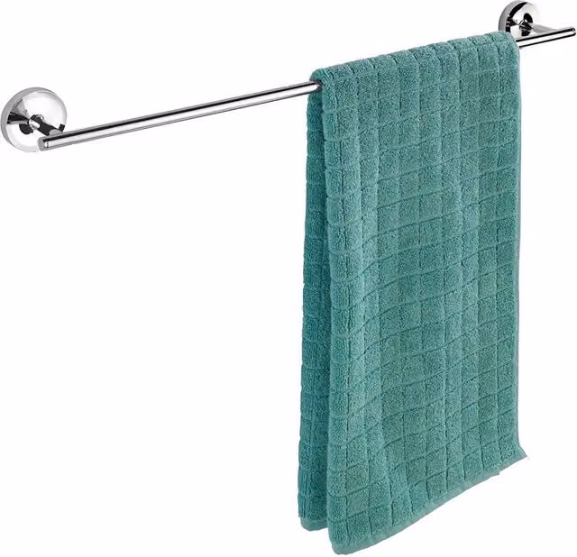 Portasalviette Uno Power-Loc Wenko in acciaio inossidabile e plastica, colore argento, L: 60 cm