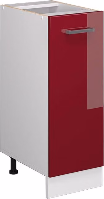 Armadio dispensa da cucina Vicco R-Line moderno con ante a battente, Rosso lucido e Bianco, L: 30 cm, H: 181.6 cm, P: 46 cm
