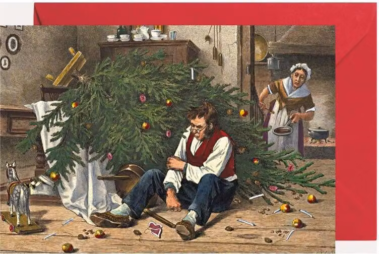 Mini calendario dell'Avvento "Ecco i regali" in formato cartolina