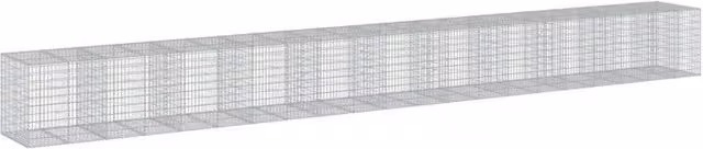 Gabbione muro di contenimento e recinto a gabbia con coperchio in ferro zincato argento L: 1050 cm, P: 100 cm, H: 100 cm